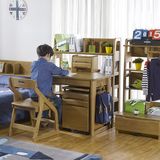 实木儿童学习桌椅套装小学生书桌带书架组合简易写字桌家用电脑桌