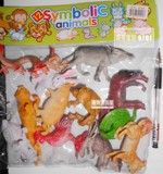 塑胶仿真十二生肖模型组合动物大号玩具鼠牛虎兔龙蛇马羊猴鸡狗猪