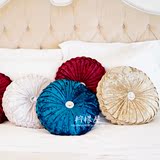 房圆形南瓜枕欧式奢华天鹅绒床头靠垫 双面高档沙发抱枕布艺样板