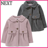 英国NEXT代购童装新款女童女宝纯色纯棉内里简约百搭夹克外套