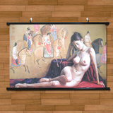 性感油画美女海报挂画有框画浴室卧室装饰画人体艺术壁画无框画
