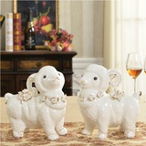 欧式家居客厅可爱喜洋洋绵羊陶瓷动物摆件工艺品装饰品结婚庆礼物