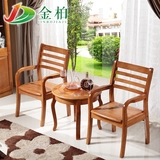 新中式实木围椅 圈椅三件套 休闲椅子茶几三件套住宅家具椅子