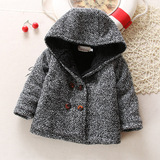 童装韩版男童外套加厚0-1-2-3岁男宝宝加绒外套婴儿秋冬薄棉衣服