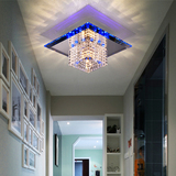 LED变色过道灯玄关灯走廊灯正方形水晶灯特价家装创意走道吸顶灯