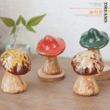 欧式田园家居创意陶瓷蘑菇客厅酒柜桌面摆件咖啡馆花园花盆装饰品