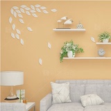 新款烤漆实木树叶3D立体墙贴 电视背景墙壁饰客厅卧室墙上装饰贴