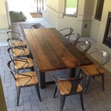 铁艺高档美式复古实木餐桌长方形餐厅桌椅会议桌咖啡桌酒吧办公桌
