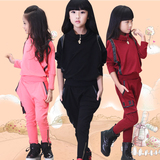 童装女童套装春秋2016新款儿童运动服纯棉两件套韩版中大童卫衣潮