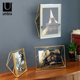 Umbra 简约立体菱形相框现代欧式创意玻璃画框金属不规则摆台相架