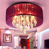 韩式新客厅灯创意个性浪漫田园卧室灯现代LED水晶餐厅吸顶灯圆形