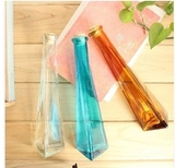 田园家居装饰品现代简约透明水晶玻璃花瓶小花插花器餐桌摆件