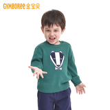 Gymboree/金宝贝男婴/男童 长袖针织套衫卡通儿童套头毛衣墨绿色