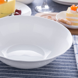 隆达骨瓷 经典纯白荷口9英寸大汤碗1只 实用陶瓷碗创意家用餐具