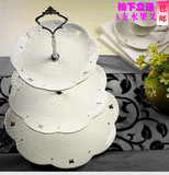 陶瓷水果盘果篮托盘 时尚创意欧式三层糖果蛋糕零食干果点心盘子