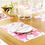 4 pcs 42 * 28cm red rose prevent oil table mats Placemats