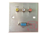 多媒体墙壁插座面板  免焊接VGA 音视频铝合金接线板 桌面插座盒