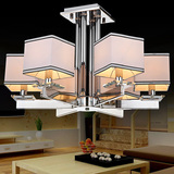 现代简约不锈钢吸顶两用吊灯简欧风格客厅卧室餐厅灯样板间水晶灯