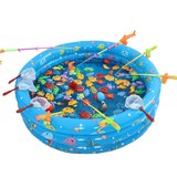 儿童充气钓鱼池套装磁性广场摆摊家用加厚戏水池海洋球池男孩玩具