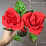 【特价】仿真玫瑰花红色假花情人节结婚庆玫瑰花朵花头场景装饰