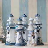 新品 地中海木质做旧灯塔摆件 家居装饰品 海洋风格装饰摆设