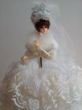 【代友转】日本 古董 娃娃 昭和年间 宇山娃娃 中古品 白色婚纱款
