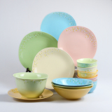 创意手绘陶瓷餐具 家用碗碟套装 日韩式釉下彩米饭碗 粥面碗微波