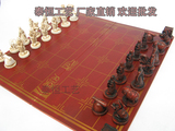 复古立体中国象棋便携折叠棋盘兵马俑人物大号棋子 教师亲子礼品
