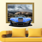科技3D汽车创意客厅个性客厅沙发背景装饰自粘墙贴纸贴画墙面墙壁