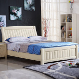 简约现代白色实木床1.8米橡木床1.5米气压高箱储物床婚床宜家特价