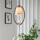 美式乡村田园吊灯 创意个性单头小鸟吊灯阳台过道走廊灯餐厅灯