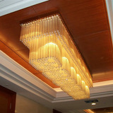 酒店工程灯具大堂大厅灯具 会所长方形LED水晶吸顶灯大型灯饰定制