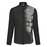 Versace 范思哲Versus男装 男士狮子图案舒适丝绸长袖衬衫 92663