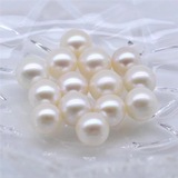 正品强光无暇天然淡水珍珠 裸珠6.5-12mm正圆精品半孔 全孔珍珠