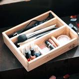 韩国代购 公主家居正品韩式风木质桌面收纳盒 化妆品分类收纳整理