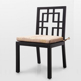 新中式餐椅样板房餐桌椅组合酒店大堂休闲椅实木布艺餐洽谈椅书椅
