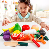 木质宝宝早教过家家玩具磁性套装水果蔬菜切切乐切看儿童益智玩具