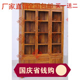 古典红木三门书柜书架书橱花梨木刺猬紫檀书柜实木玻璃柜储物柜