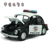 伶俐宝甲壳虫合金车警车的士玩具车声光回力小汽车儿童汽车模型
