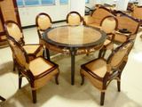 明月轩藤艺藤木餐厅家具组合餐桌椅藤餐椅编制藤桌椅饭桌椅8702A
