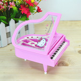 钢琴音乐盒八音盒KT猫粉色浪漫创意生日礼物送女儿童送女朋友礼物