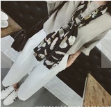 2015夏季韩版新款 韩国时髦搭配必备羽毛豹纹小丝巾