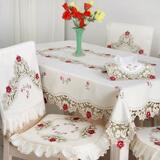 欧式桌布布艺餐桌布刺绣桌垫长方形正方形圆形床头柜茶几巾布桌旗
