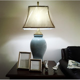 包邮美国同步销售UTTERMOST美式陶瓷台灯裂纹蓝色台灯创意床头灯