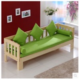 全实木沙发床推拉床简约现代床松木抽拉坐卧两用实木床可定制