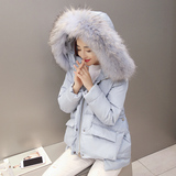 2015冬装新款女装外套韩版中长款斗篷型长袖毛领羽绒服女款潮轻薄