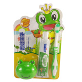 青蛙王子正品妙奇蛙儿童超值牙膏牙刷套装6-12岁 青苹果味牙膏50g