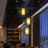 中式酒店茶楼餐厅大堂吊灯创意艺术楼梯门厅灯装饰灯具竹编东南亚