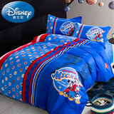 迪士尼卡通床单四件套 夏季儿童床上用品纯棉男孩被套家纺三件套