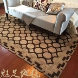 羊毛地毯现代中式简约地毯镂空地毯客厅卧室茶几地毯羊毛混纺地毯